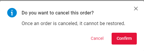 Confirm Cancel Order
